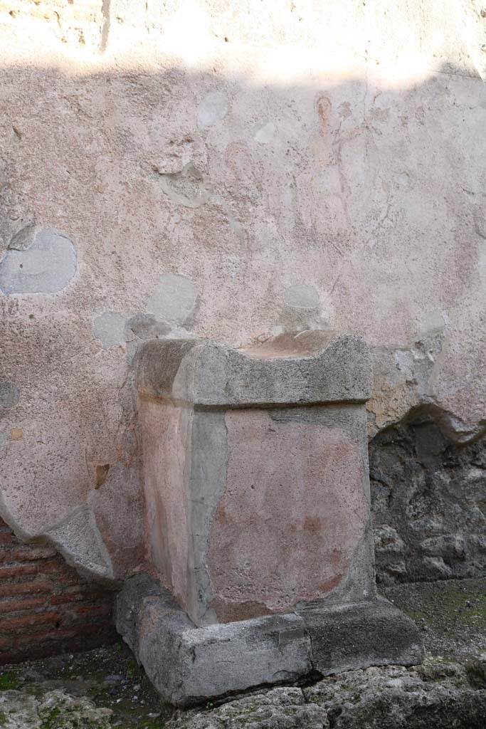 Street altar on west side wall of I.11.1. December 2018. Photo courtesy of Aude Durand.

