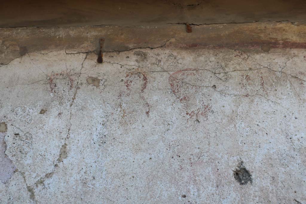 Detail of painted street shrine to twelve gods on corner of insula at VIII.3.11 in December 2018.
South end. Photo courtesy of Aude Durand.