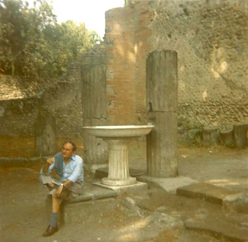 Fountain on Triangular Forum. 1978. Looking north-west towards fountain. Photo courtesy of Roberta Falanelli.