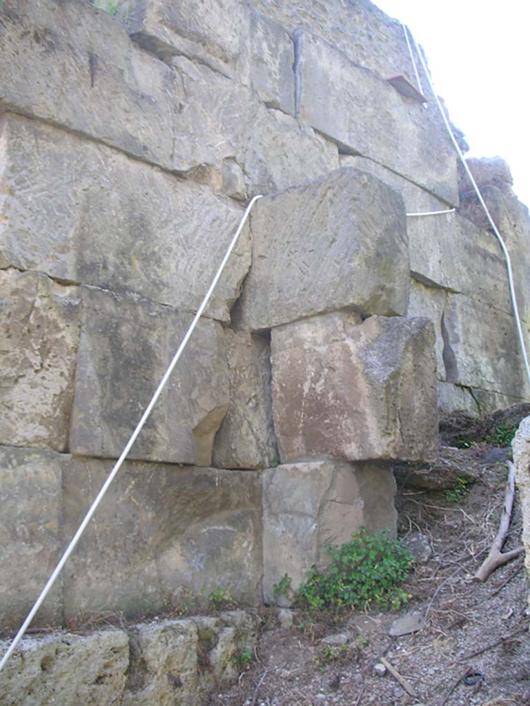 Porta di Nocera or Nuceria Gate, Pompeii. May 2010.
Looking north along exterior east wall. Photo courtesy of Ivo van der Graaff.