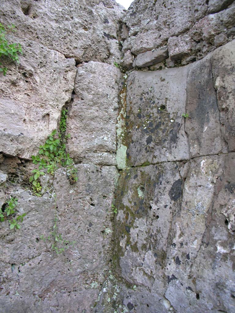Vesuvian Gate, Pompeii. May 2010.
Detail from south-west corner of lararium area. Photo courtesy of Ivo van der Graaff.