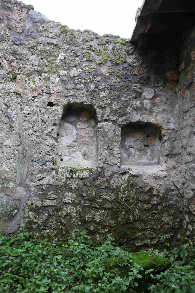 I.10.1 Pompeii. December 2018.
Two of the niches in the south wall. Photo courtesy of Aude Durand.