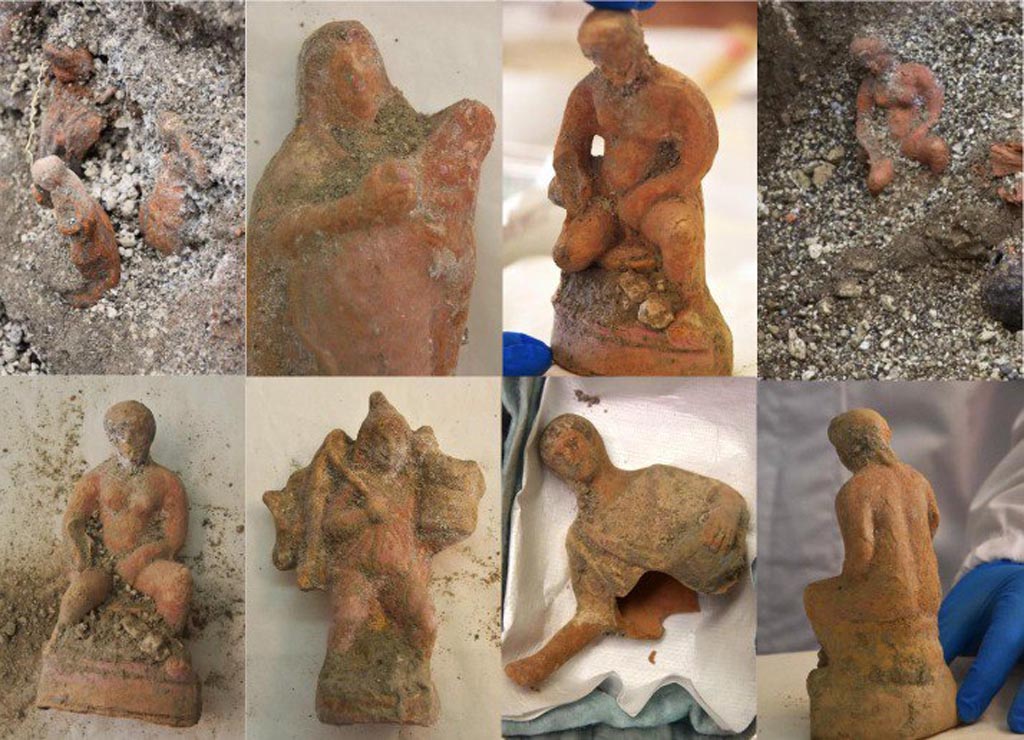V.6.13 Pompeii.
Amb 42, collage of votive statuettes.
Photograph © Parco Archeologico di Pompei.