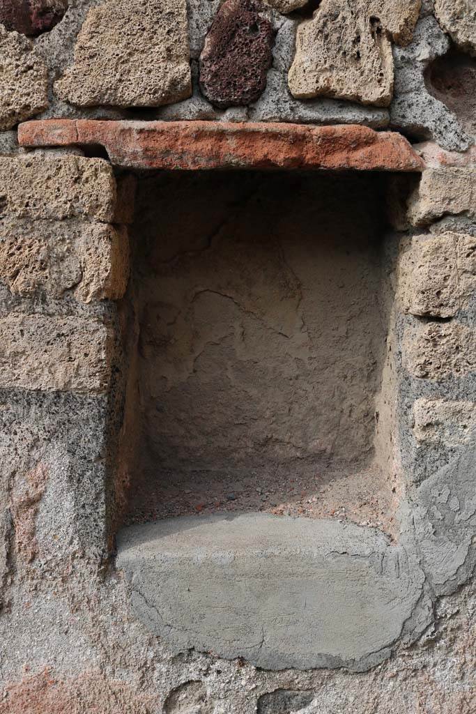 VI.3.20 Pompeii. December 2018.
Niche in west wall of rear room. Photo courtesy of Aude Durand.