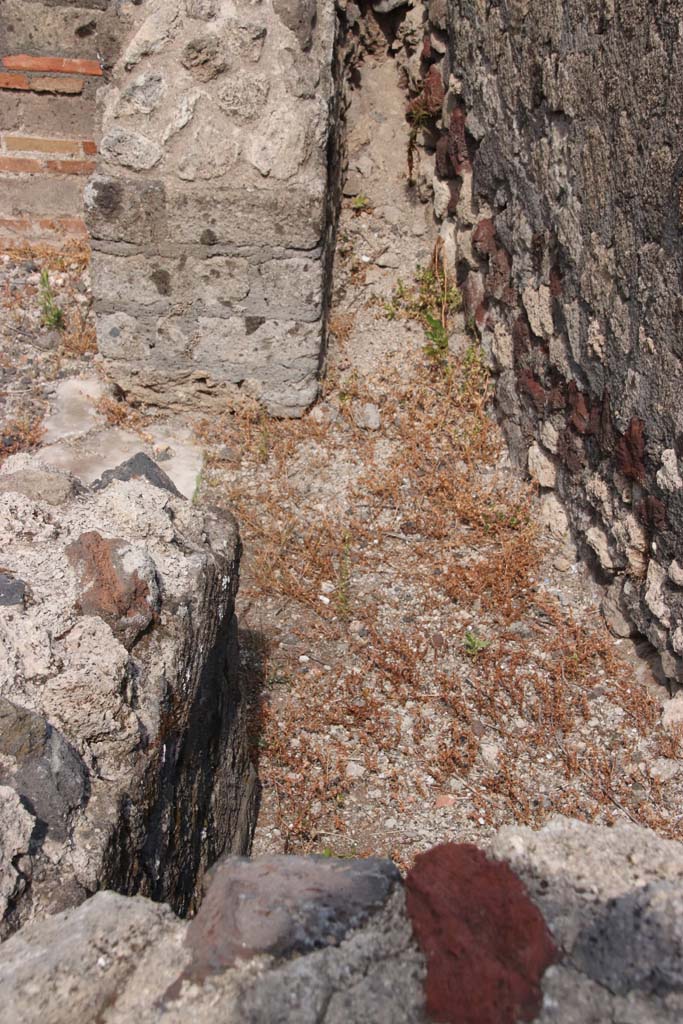 VI.17.10 Pompeii. September 2021.
Area on north side of entrance doorway. Photo courtesy of Klaus Heese.
