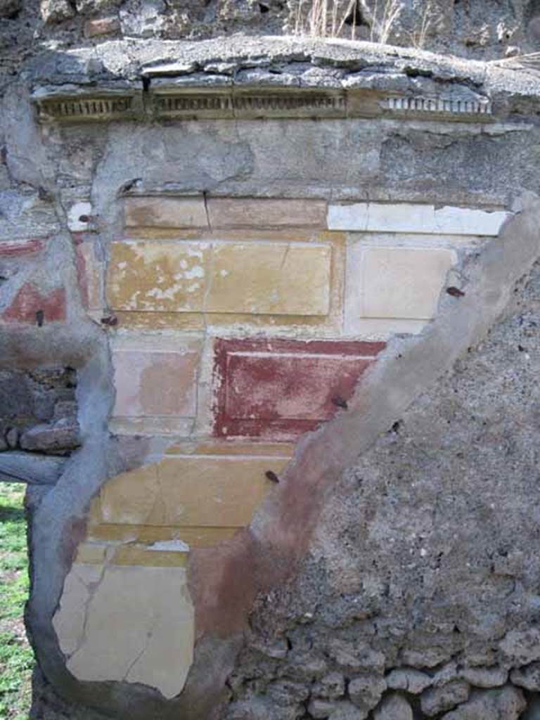 I.2.16 Pompeii. March 2009. Room 5, north-east corner, with remains of First style decoration.