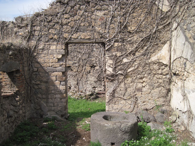 I.3.27 Pompeii. September 2010. Looking towards south wall, note small side room in south-west corner. Photo courtesy of Drew Baker.