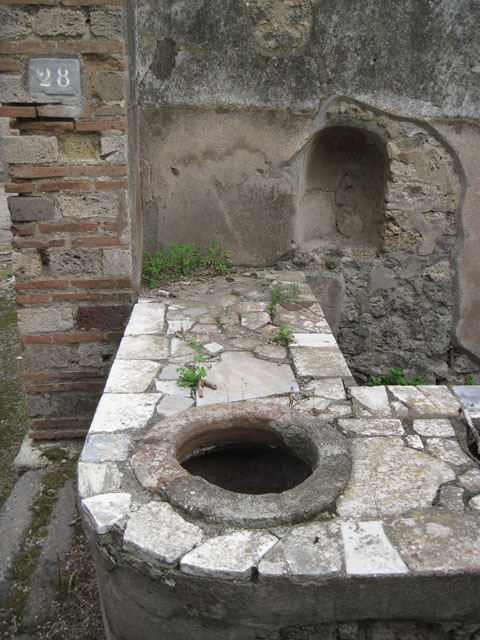 I.3.28 Pompeii. September 2010. Looking towards north wall. Photo courtesy of Drew Baker.