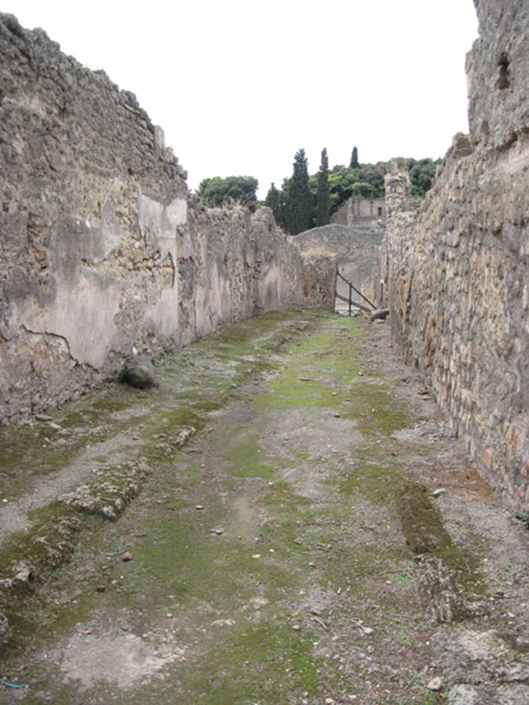 I.3.29 Pompeii. September 2010. Looking west along unnamed vicolo, from corner of insula with Vicolo del Citarista. Photo courtesy of Drew Baker.