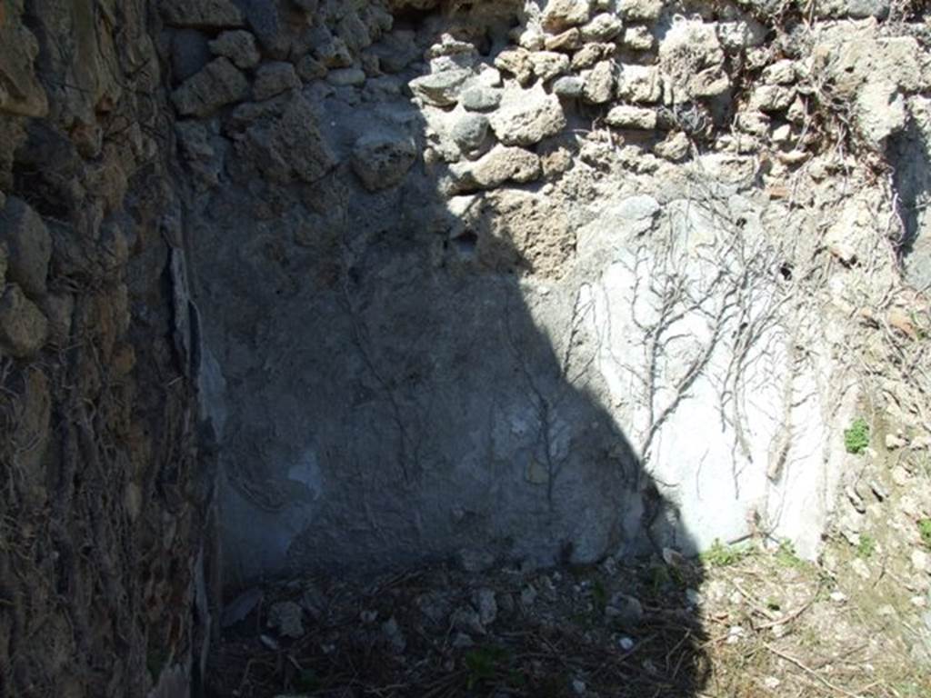 I.3.30 Pompeii. March 2009. Room 7, cubiculum showing north wall. According to Fiorelli, painted on one of the walls in this small room was �
XV  K  AVGVSTAS
PARTISCA  ESERNIE
FVIT
See Pappalardo, U., 2001. La Descrizione di Pompei per Giuseppe Fiorelli (1875). Napoli: Massa Editore. (p.41)
According to Epigraphik-Datenbank Clauss/Slaby (See www.manfredclauss.de) this is CIL IV 3388. 
