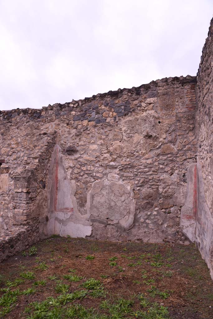 I.4.2 Pompeii. October 2019. North-west corner of triclinium, with window in west wall.
Foto Tobias Busen, ERC Grant 681269 D�COR.

