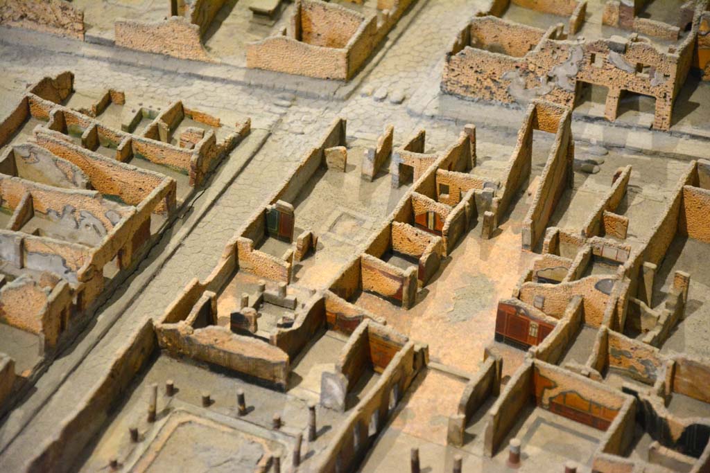 I.4.2 Pompeii, centre left. October 2019. 
Looking south-west across Insula I.4, towards junction of Via Stabiana and Vicolo del Menandro.
Foto Tobias Busen, ERC Grant 681269 D�COR.
