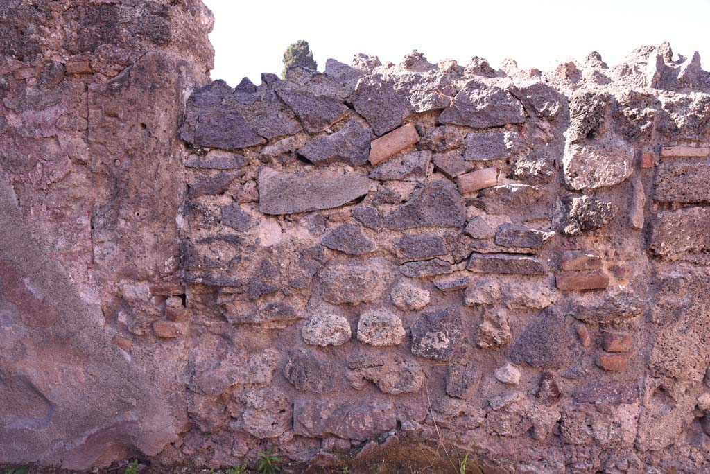 I.4.12 Pompeii. October 2019. Room d, detail of west wall. 
Foto Tobias Busen, ERC Grant 681269 D�COR.

