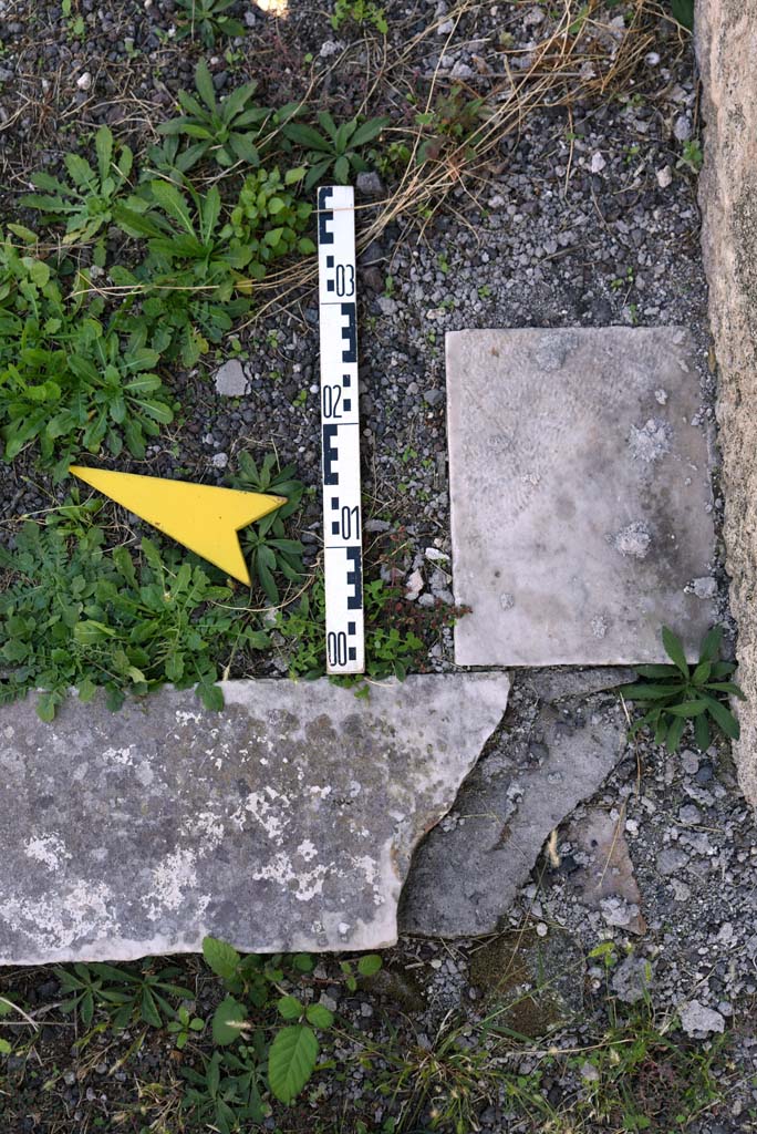 I.4.25/1.4.5 Pompeii. October 2019. 
Tablinum 14, threshold of doorway from south side of east end, near doorway to room 36.
Foto Tobias Busen, ERC Grant 681269 D�COR.
