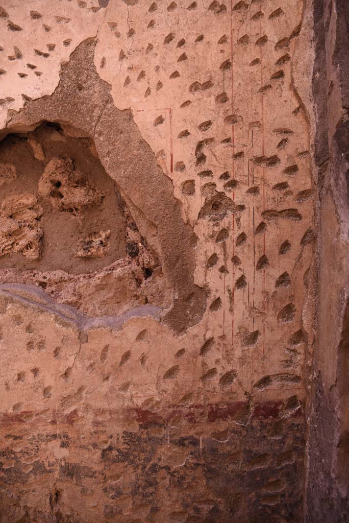 I.4.25 Pompeii. October 2019. Room 44, detail from west end of south wall of cubiculum,
Foto Tobias Busen, ERC Grant 681269 D�COR.
