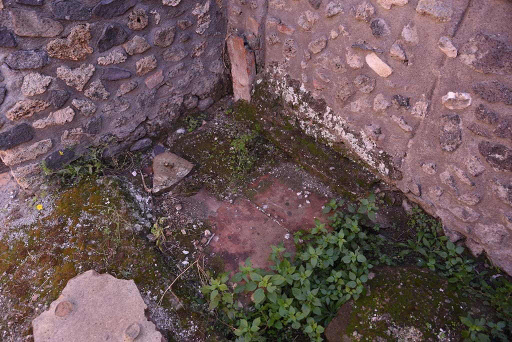 I.4.25/I.4.5 Pompeii. October 2019. Tepidarium 40, detail from south-east corner.
Foto Tobias Busen, ERC Grant 681269 D�COR.
