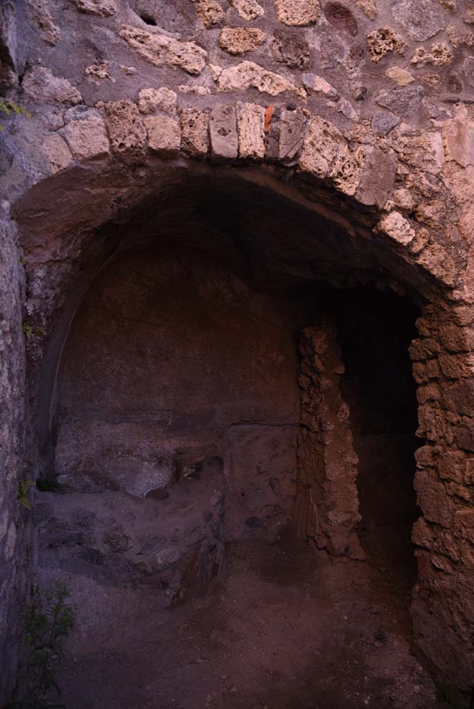 I.4.25/I.4.5 Pompeii. October 2019. 
Unnumbered corridor/room, looking towards vaulted area at east end, with basin or vat. 
Foto Tobias Busen, ERC Grant 681269 D�COR.

