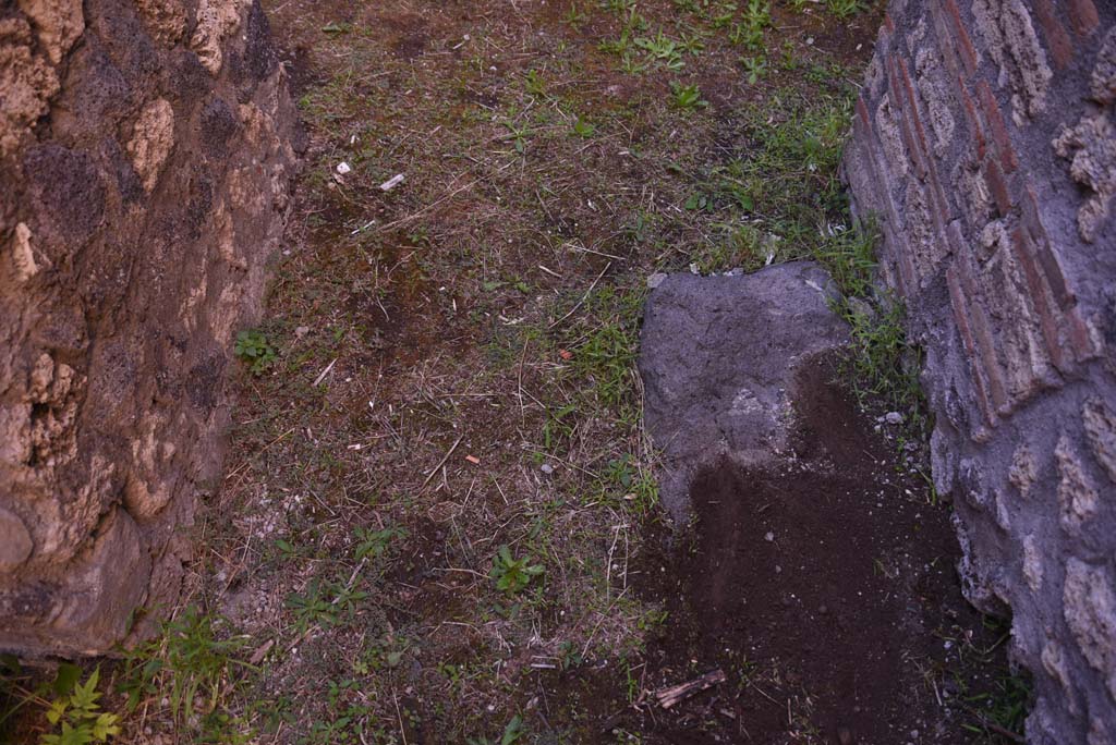 I.4.25 Pompeii. October 2019. Room 62, detail from flooring on west side of doorway.
Foto Tobias Busen, ERC Grant 681269 D�COR.
