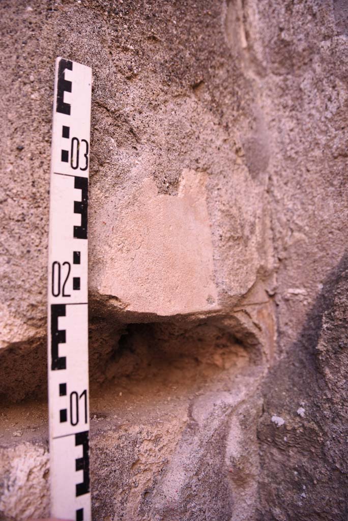 I.4.26 Pompeii. October 2019. Detail of south wall in south-west corner.
Foto Tobias Busen, ERC Grant 681269 D�COR.

