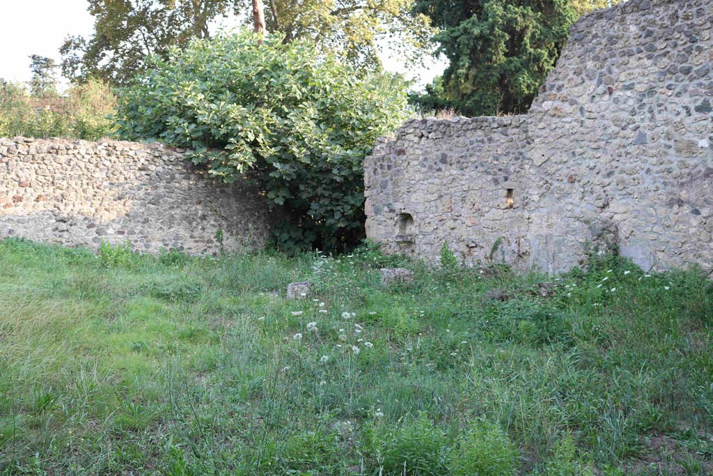 I.5.3 Pompeii. September 2018.
Looking south-west across large open area, towards a niche in the west wall, at its south end. Photo courtesy of Aude Durand.