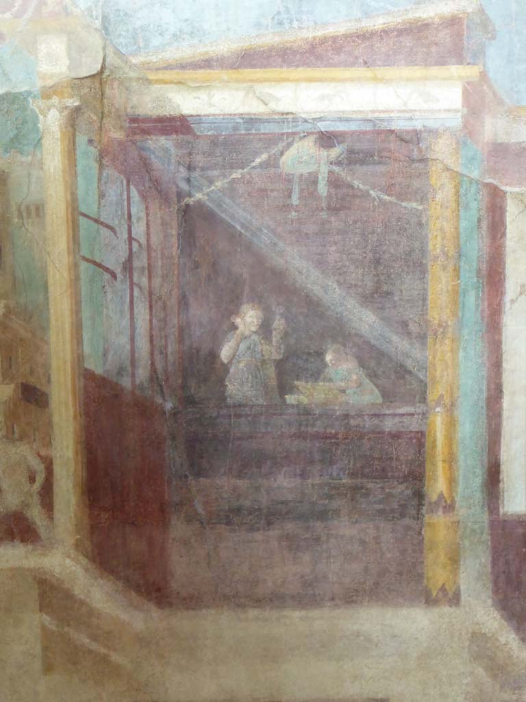 I.6.2 Pompeii. September 2017.
Detail of painting of two women on a balcony, from upper west end of north wall.
Foto Annette Haug, ERC Grant 681269 DÉCOR.