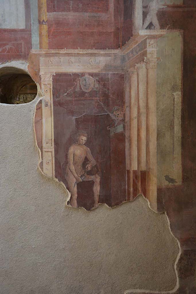 I.6.2 Pompeii. September 2019. Detail from west end of south wall.
Foto Annette Haug, ERC Grant 681269 DÉCOR.
