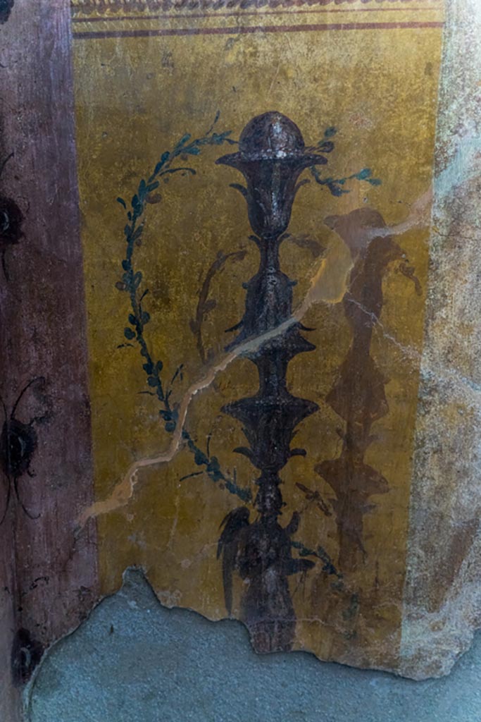 I.6.2 Pompeii. October 2023. Detail from west wall. Photo courtesy of Johannes Eber.