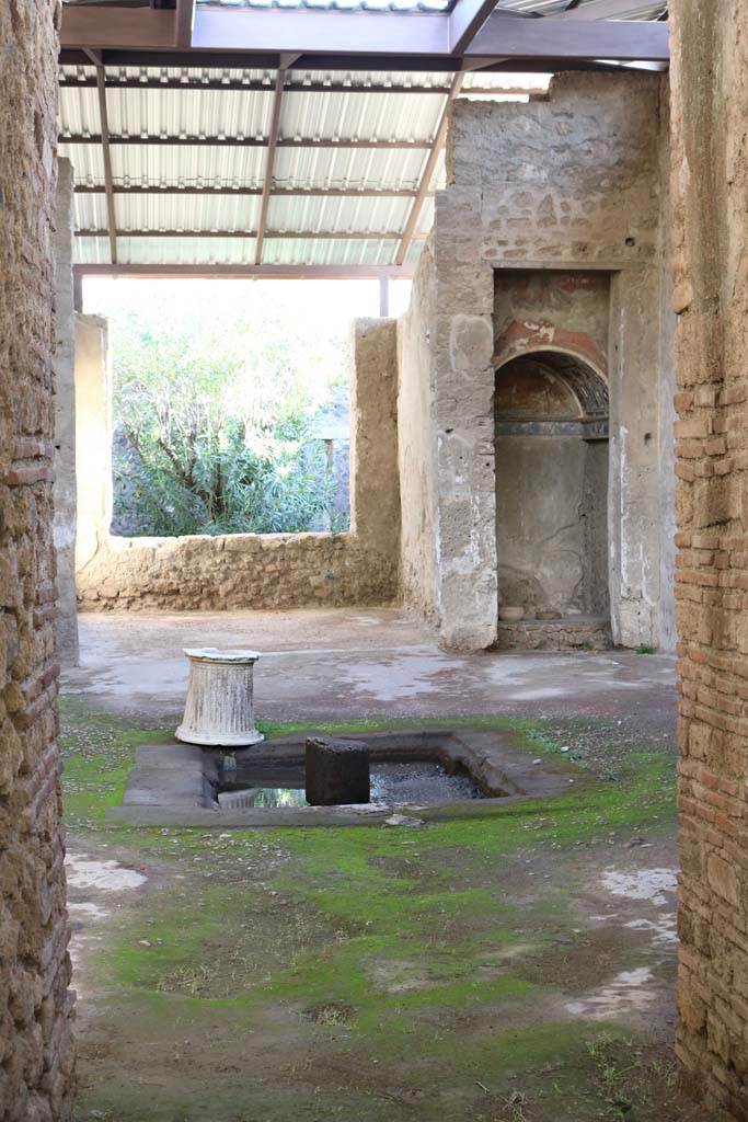 I.6.4 Pompeii. December 2018.
Looking south across impluvium in atrium, from entrance corridor. Photo courtesy of Aude Durand.