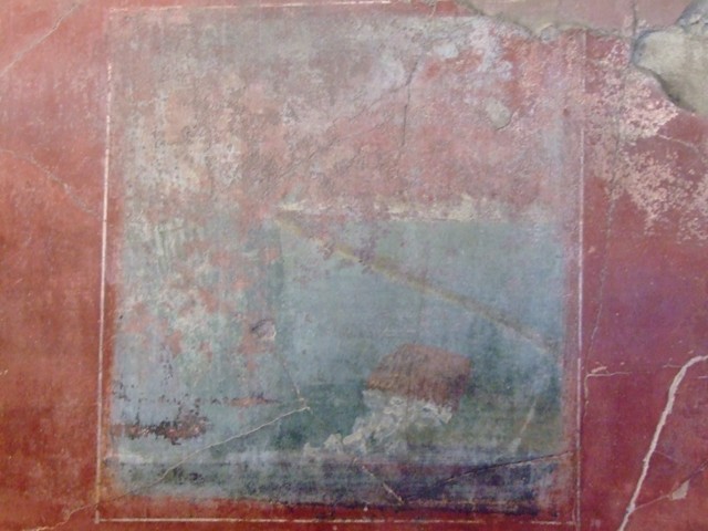 I.6.4 Pompeii.  March 2009. Room 2, West wall,  Faded painting at north end. 