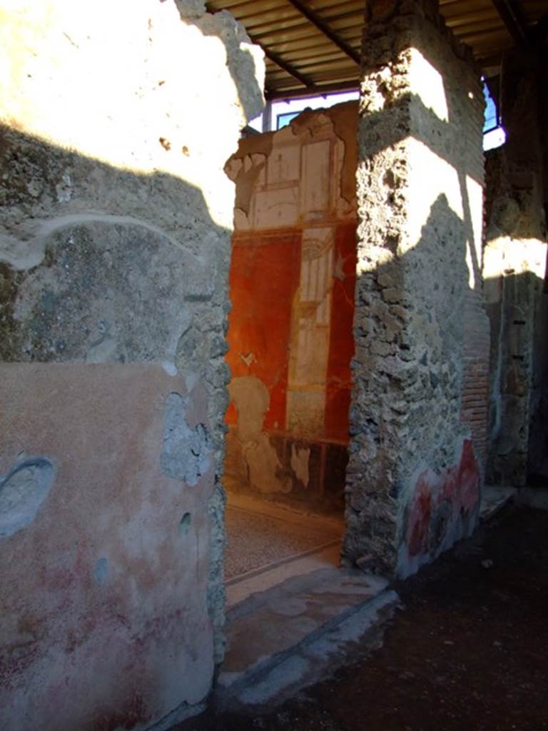 I.6.4 Pompeii.  March 2009. Room 5, Upper north east corner.  East wall.