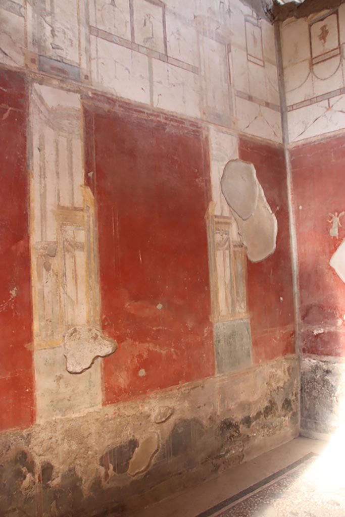 I.6.4 Pompeii.  March 2009. bRoom 5, North west corner. Painted figure on north wall.