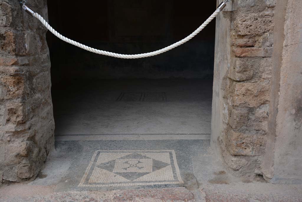 I.6.15 Pompeii. March 2019. Room 11, doorway with mosaic in threshold.
Foto Annette Haug, ERC Grant 681269 DÉCOR
