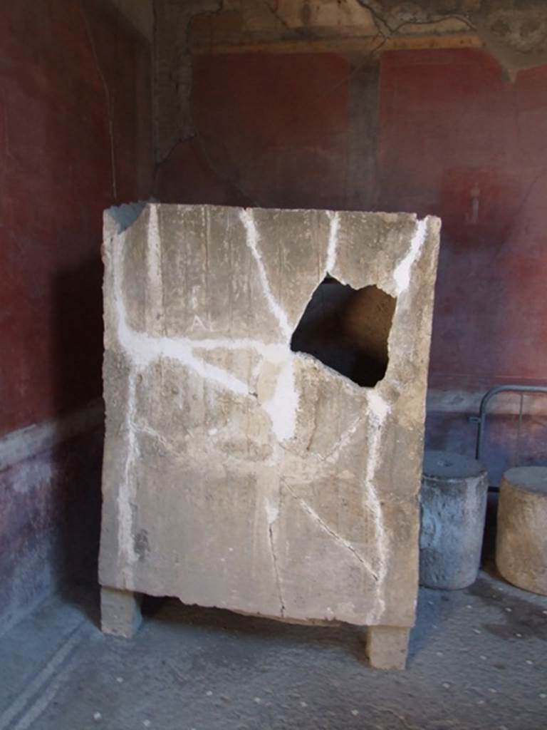I.6.15 Pompeii. March 2009. Room 4, Atrium, Plaster cast of cupboard.