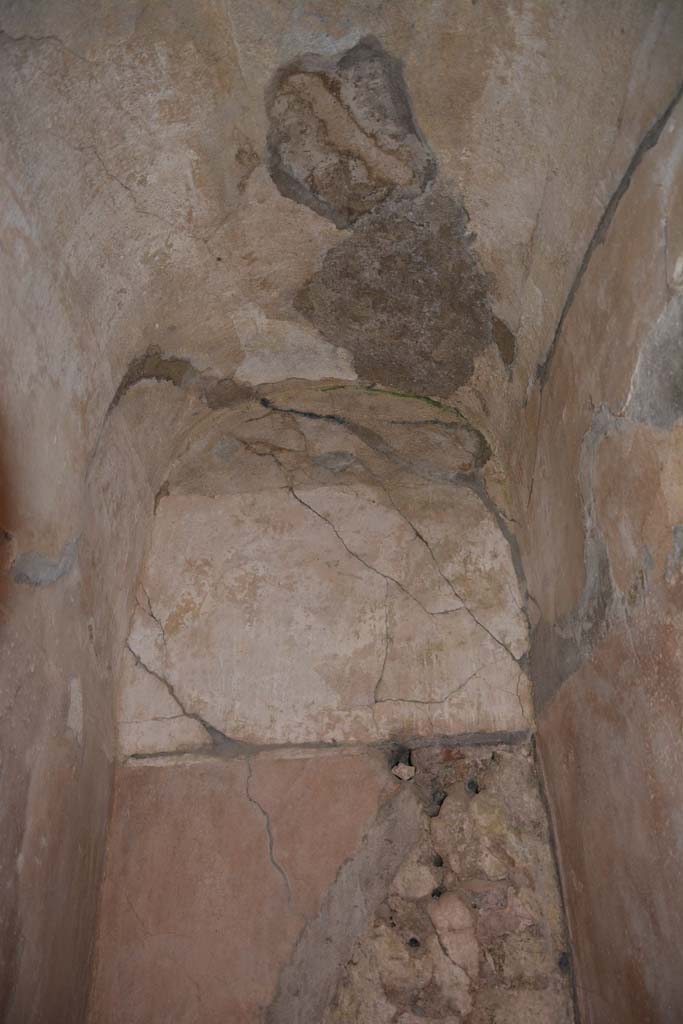 I.7.7 Pompeii. October 2019.
Upper wall and arched ceiling of small room to north of pseudoperistyle, in north-east corner.
Foto Annette Haug, ERC Grant 681269 DÉCOR