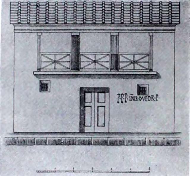I.7.11 Pompeii. Painting of lararium when first excavated.