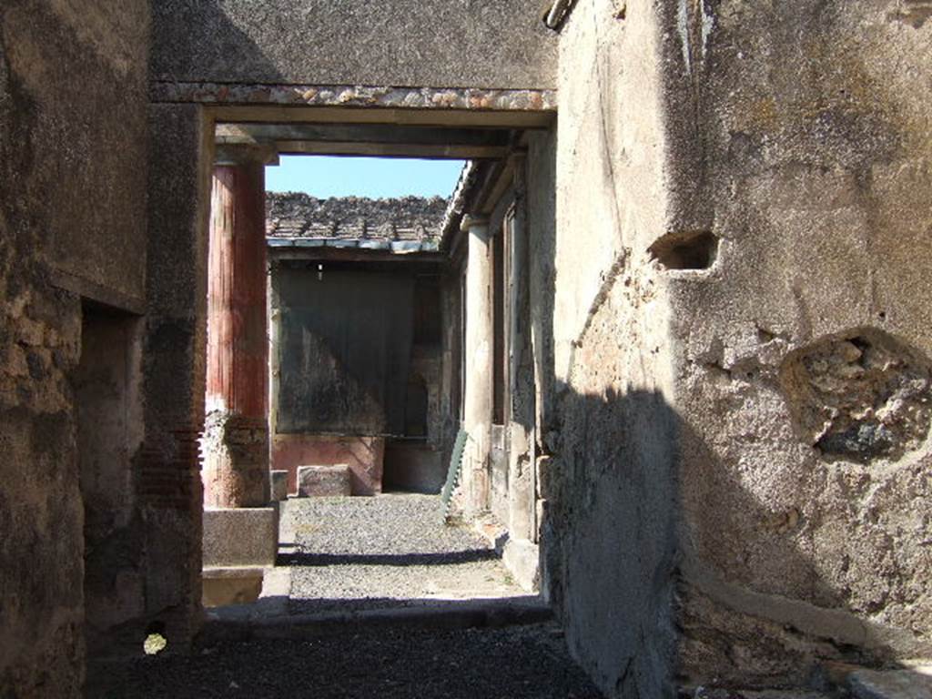 I.7.12 Pompeii. December 2006. South wall of cubiculum, with window onto garden.