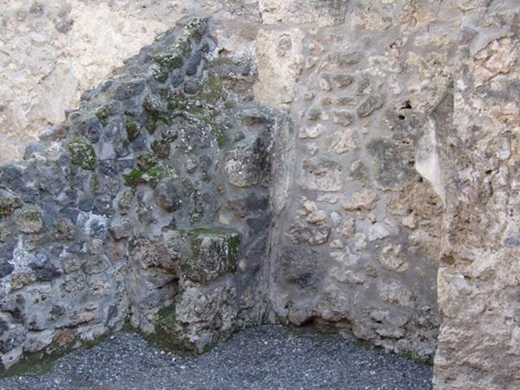 I.8.6 Pompeii. December 2007. South-east corner at rear of shop.