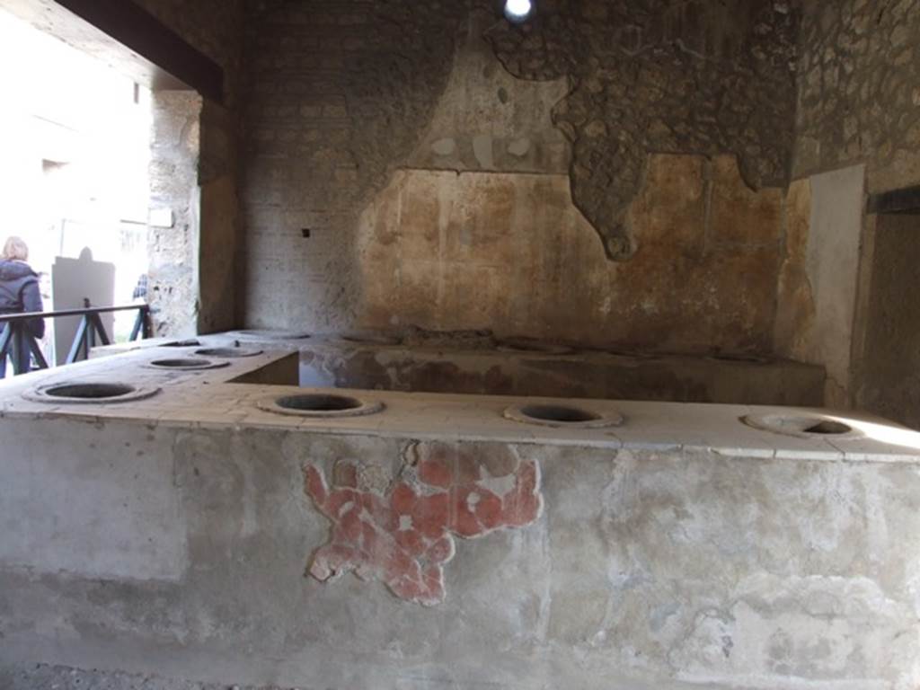I.8.8 Pompeii. December 2007. East wall and three sided counter.