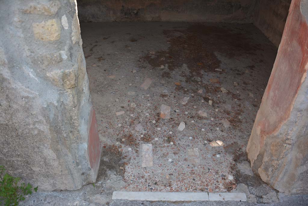 I.9.1 Pompeii. October 2019. Room 11, threshold and flooring in doorway.
Foto Annette Haug, ERC Grant 681269 D�COR.
