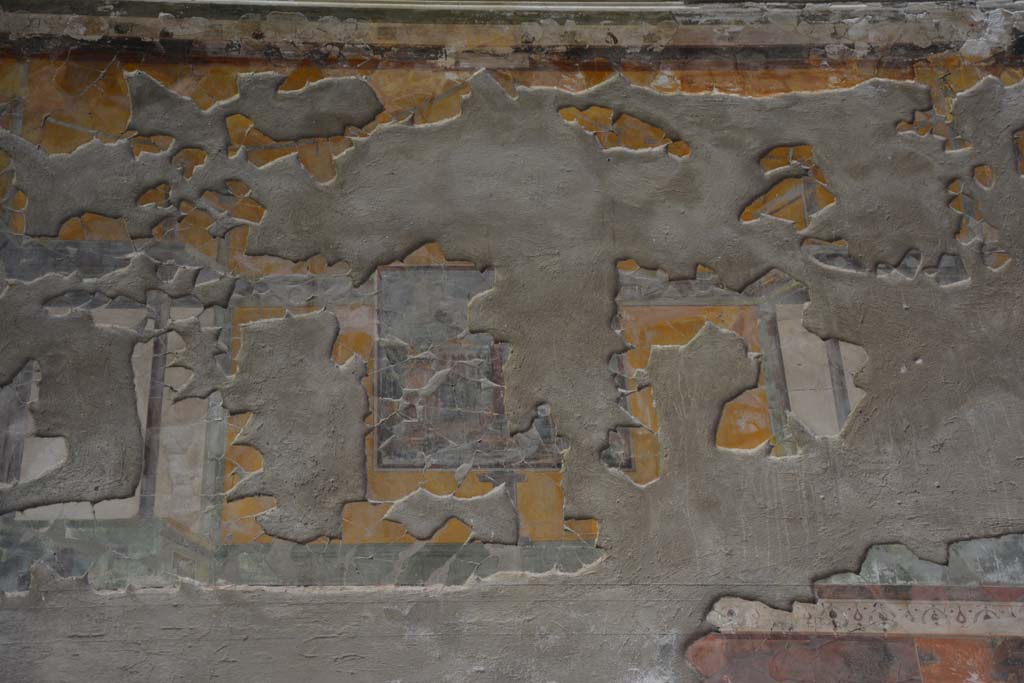 I.9.1 Pompeii. October 2019. Room 7, detail from upper east wall of tablinum.
Foto Annette Haug, ERC Grant 681269 D�COR
