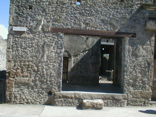 I.9.6 Pompeii. December 2007. South wall. Doorway on the left is to cubiculum of I.9.5. Doorway on the right is to the atrium of I.9.5.
