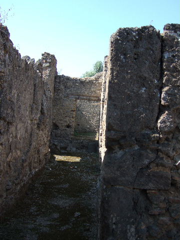 I.9.9 Pompeii. December 2006. North wall of rear room and north-east corner.