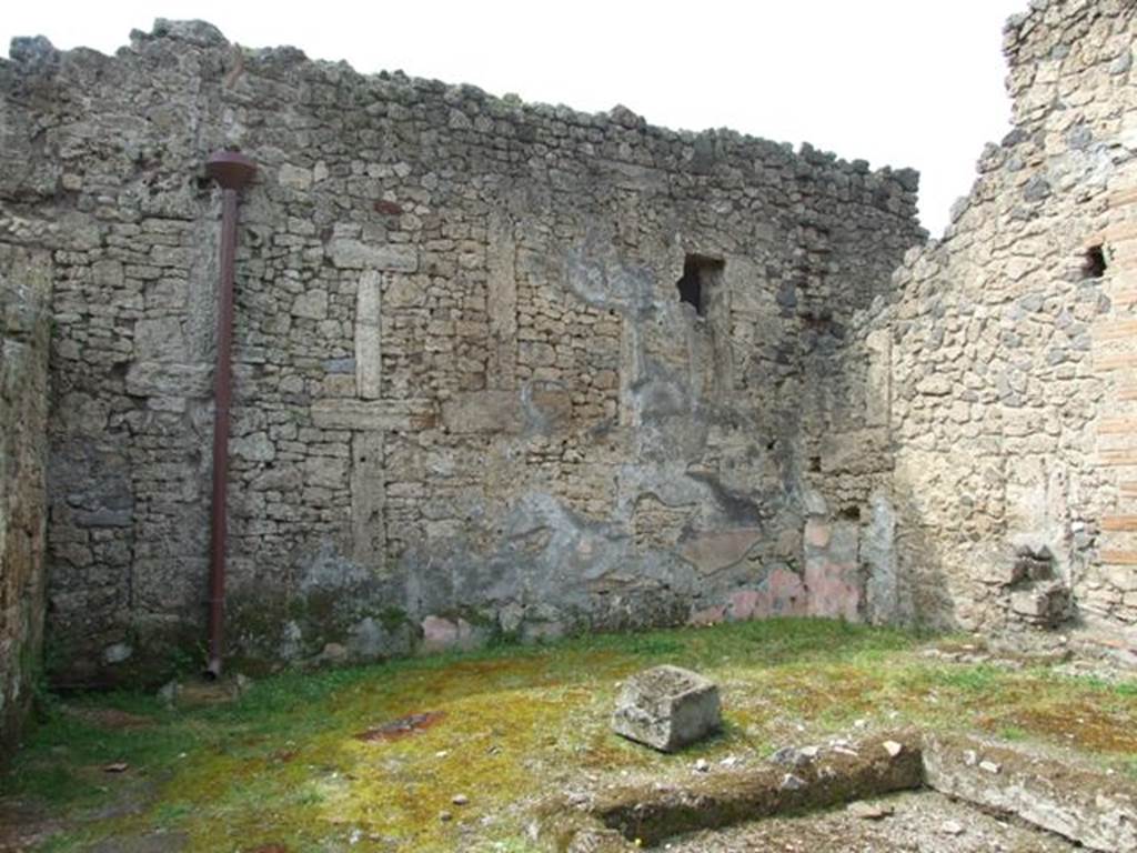I.9.12 Pompeii. March 2009. West wall of atrium.