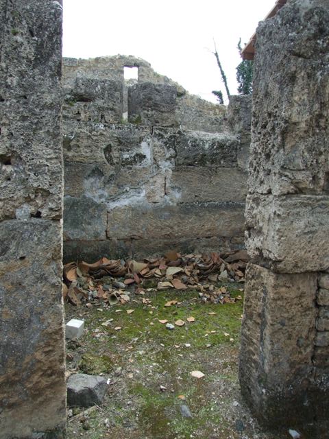 I.9.12 Pompeii. March 2009.  Room 3.  Floor of both Tablinum and Portico area, showing lower level.