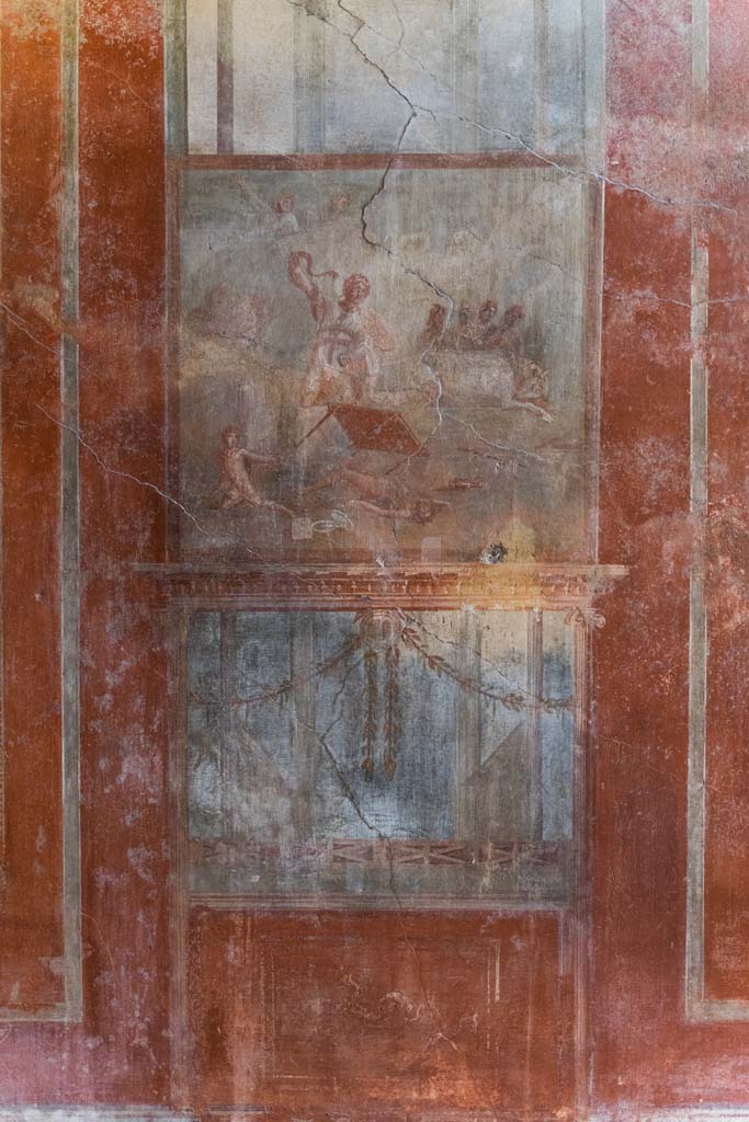 I.10.4 Pompeii. April 2022.
Room 4, central panel from south wall. Photo courtesy of Johannes Eber.