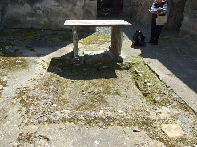 I.10.7 Pompeii. March 2009. Room 2. Cubiculum. Remains of painting of flying beast.