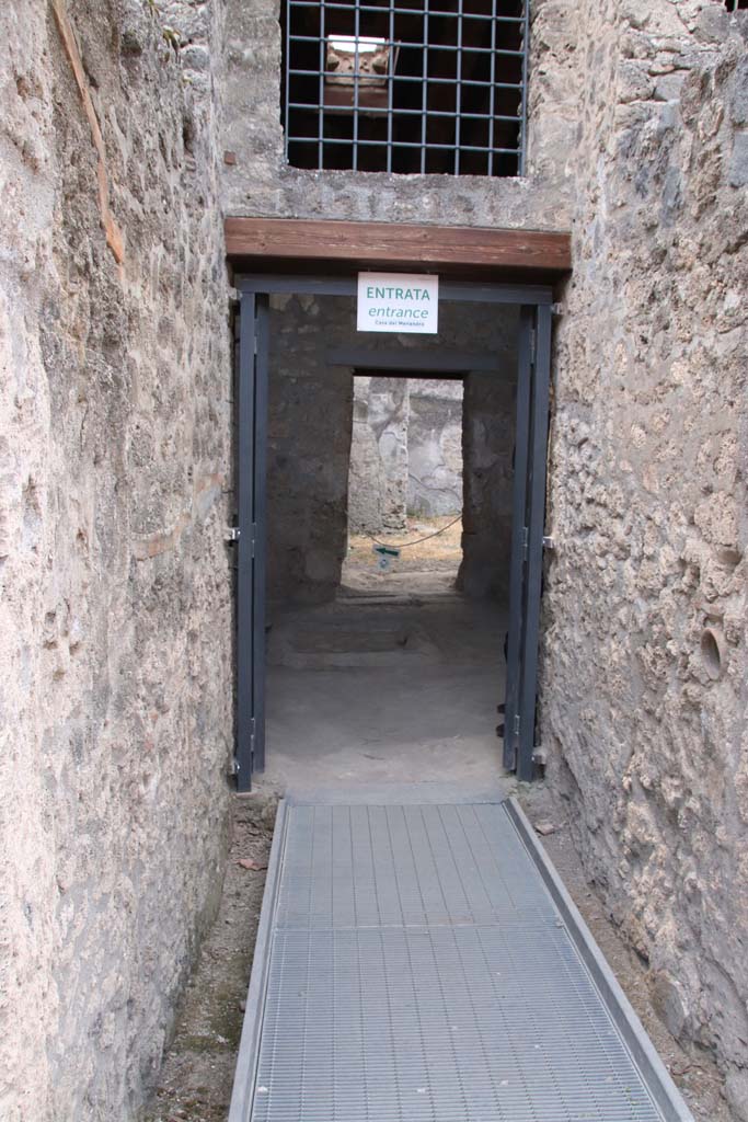 I.10.16 Pompeii.  March 2009.  Atrium.  Compluvium decorated with Maenads and Satyrs.
