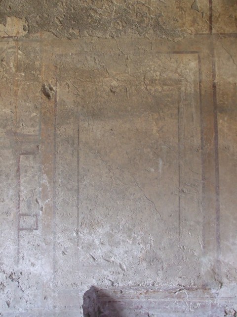 I.12.2 and I.12.1 Pompeii. March 2009. Room 7. Triclinium. West wall above recess.
