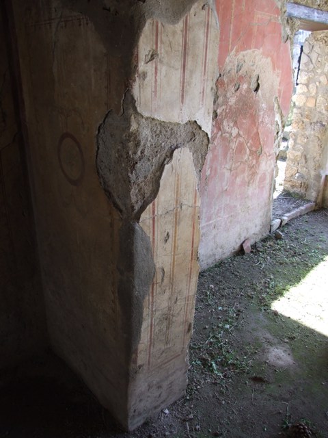 I.12.2 and I.12.1 Pompeii. March 2009. Room 8. Portico. West wall.