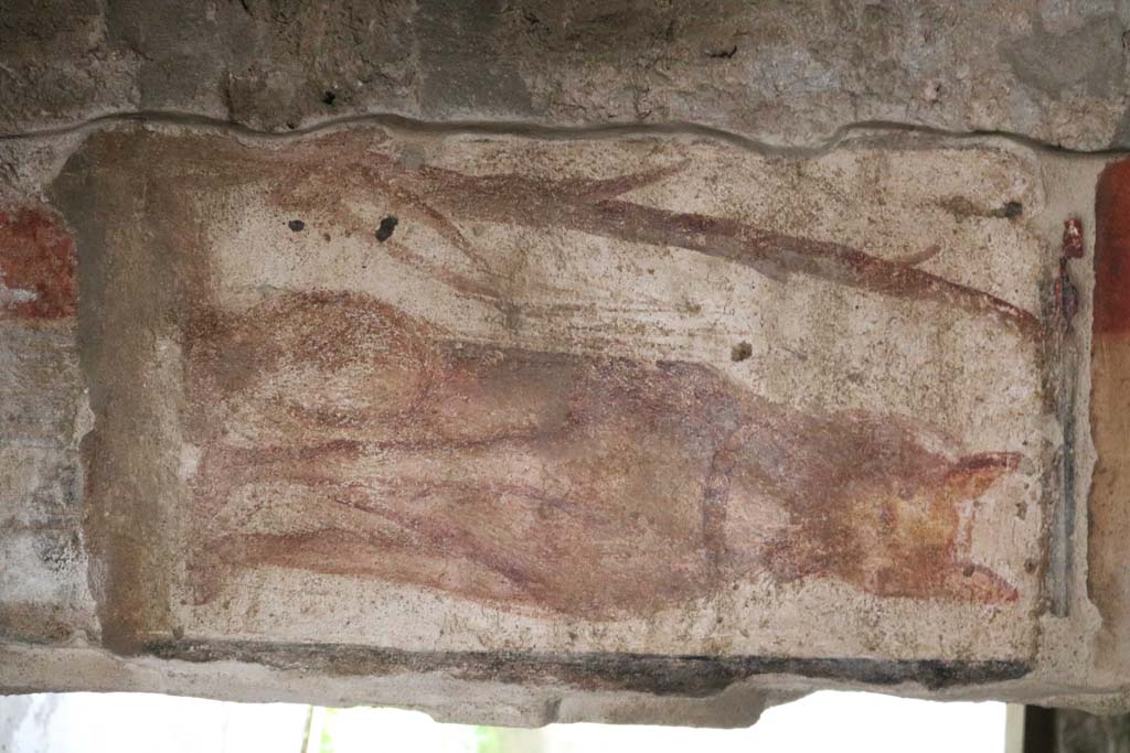 I.12.3 Pompeii.  March 2009.  Room 3.  Windowed triclinium. East wall.